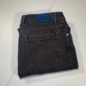 Hiltl Corduroy Pants Mens 34X30 Black Straight Leg Flat Front Cotton Blend